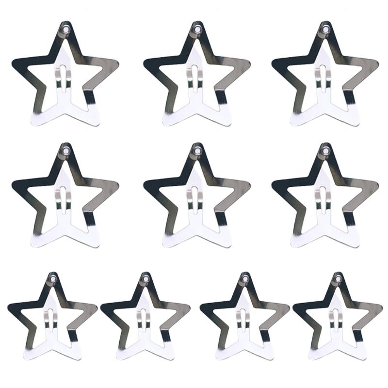 10 шт. Металлические Звездочки Заколки для Волос Полые Звездочки Заколки Аксессуары для Женщин Девушек 1 серебряный