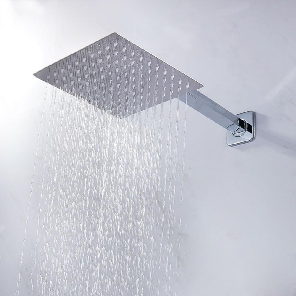 Chrome Shower Head Stainless Steel 20 Cm Silver Ease of Use Long Lasting