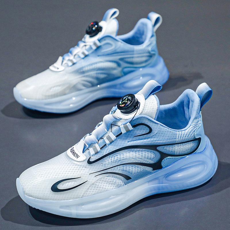 Rotating button men's shoes autumn breathable mesh versatile casual popcorn shock-absorbing air cushion sneakers dad shoes