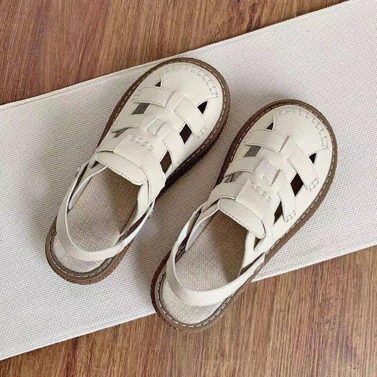 

Baotou sandals women s 2025 summer new two wear thick-soled hollow half slippers soft-soled versatile casual and comfortable single shoes 40