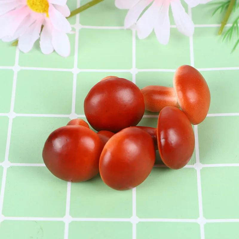 10Pcs/Lot 4cm Mini Fake Mushroom Simulation Fruit and Vegetable Bonsai Ornaments Home Holiday Decoration Photography Props
