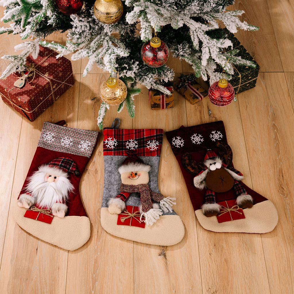Festive Christmas Stockings Featuring Charming Reindeer Design For Decor Seasonal
