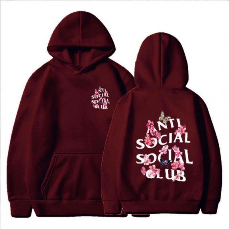 Unisex Kirsebærblomst Hættetrøje - Herre Efterår/Vinter Velour, Løs Pullover, Teen & Par Stil af ASSC