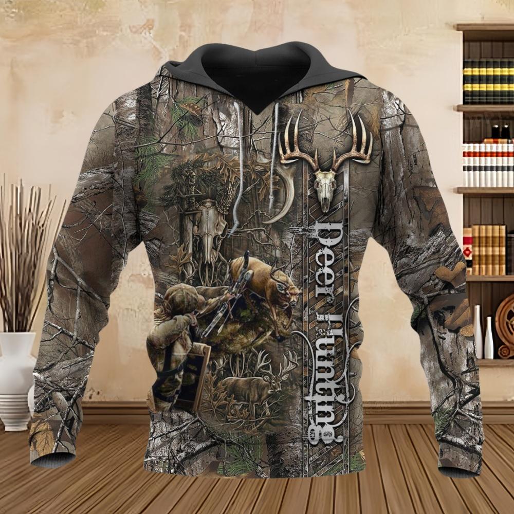 Neu in Sweatshirts Frühling Herbst Ahornblatt Camouflage 3D Druck Pullover Hoodie Outdoor Angeln Camping Jagd Kapuzenkleidung