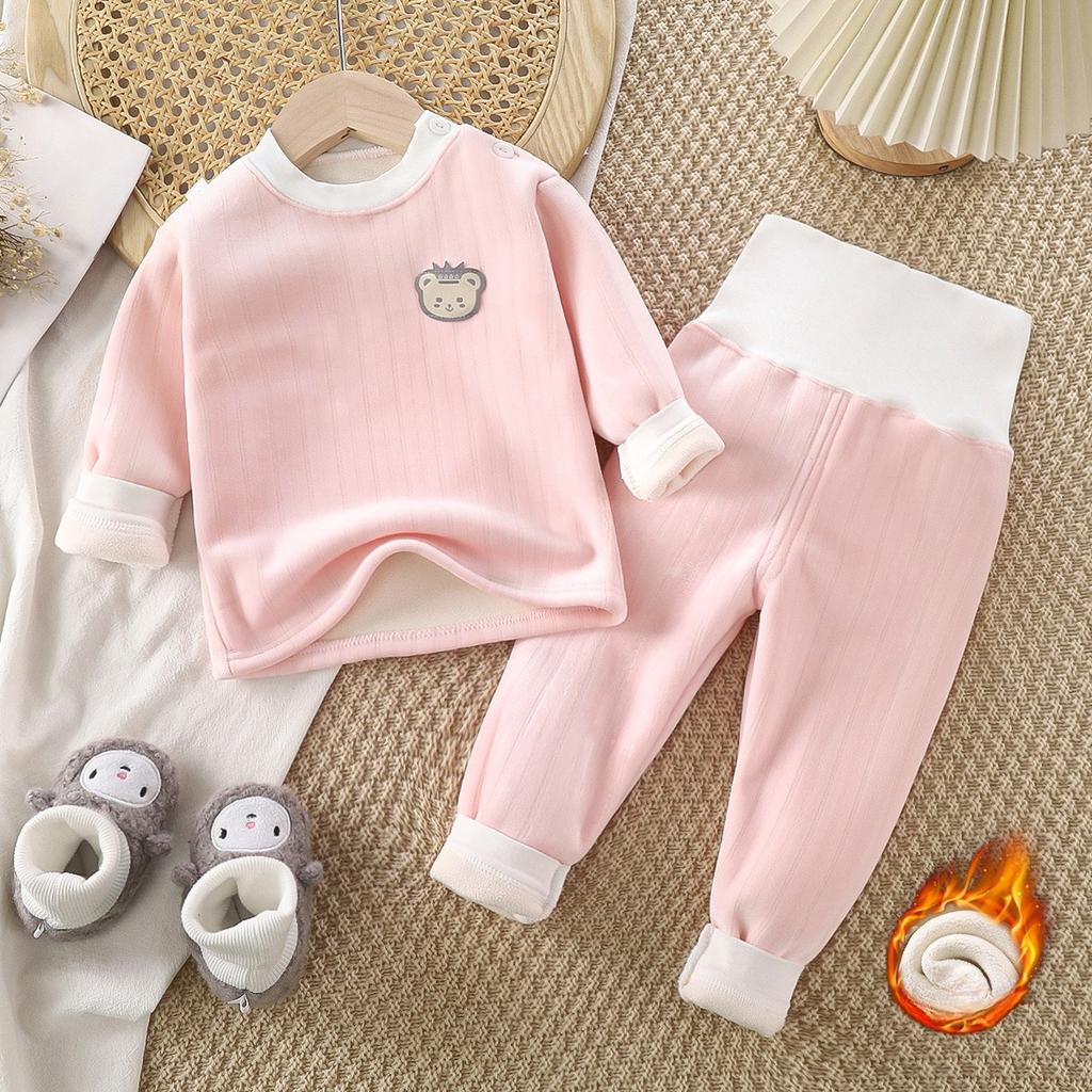Children's Thermal Underwear Set Thickened Autumn and Winter Clothes for Boys and Girls Plush Home Clothes