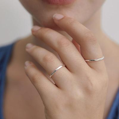 (Silver 925) Rumpled Slim Ring CR1845