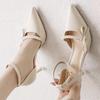 French bow bag head sandals women's summer new one-word with hollow high heels women's thin heel pointed single shoes