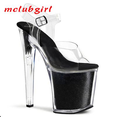 Sandały damskie Fashion Slim Heel Black Fairy Fashion High Heel Dance Shoes Obcas 20cm Platforma 10cm YKC