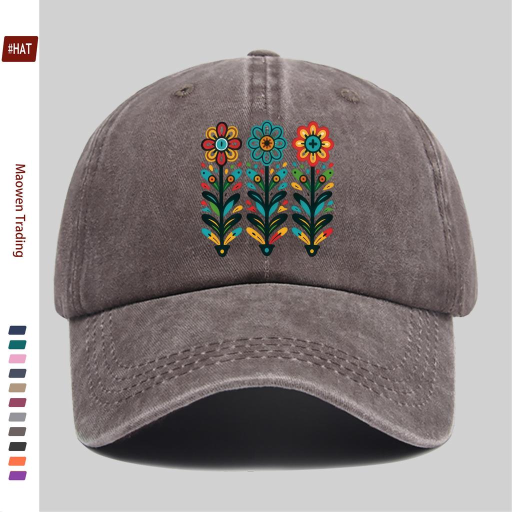 pc Vibrant Plant Pattern Printed Baseball Cap Casual Pattern Design Decor Hat Comfortable Lightweight Sun Hat with Adjustable