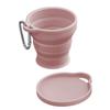 Portable Silicone Foldable Cup with Carabiner Heat Resistant Collapsible Cups Folding Storage Travel Mug for Hot Water