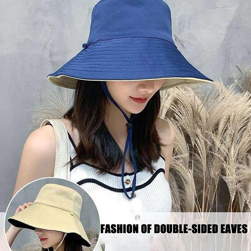 Double-Sided Foldable Bucket Hat For Women Girls Summer Sun Hat Fisherman