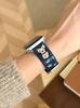 Cartoon Embroidered Denim Leather Watch Strap for Apple Watch Series 11/10/98 Ultra SE