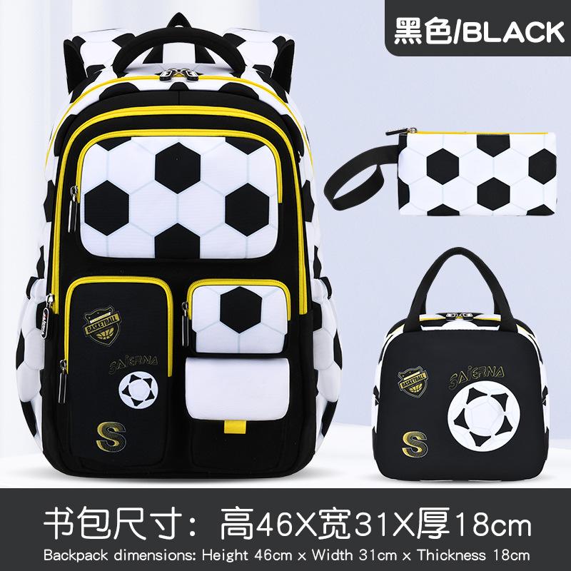 3 Pièces Sac à Dos Scolaire Football pour Enfants Ensemble de Sacs d'École pour Enfants Sac à Dos Primaire Filles avec Sac à Lunch Sac d'École Sac à Livres Mochilas