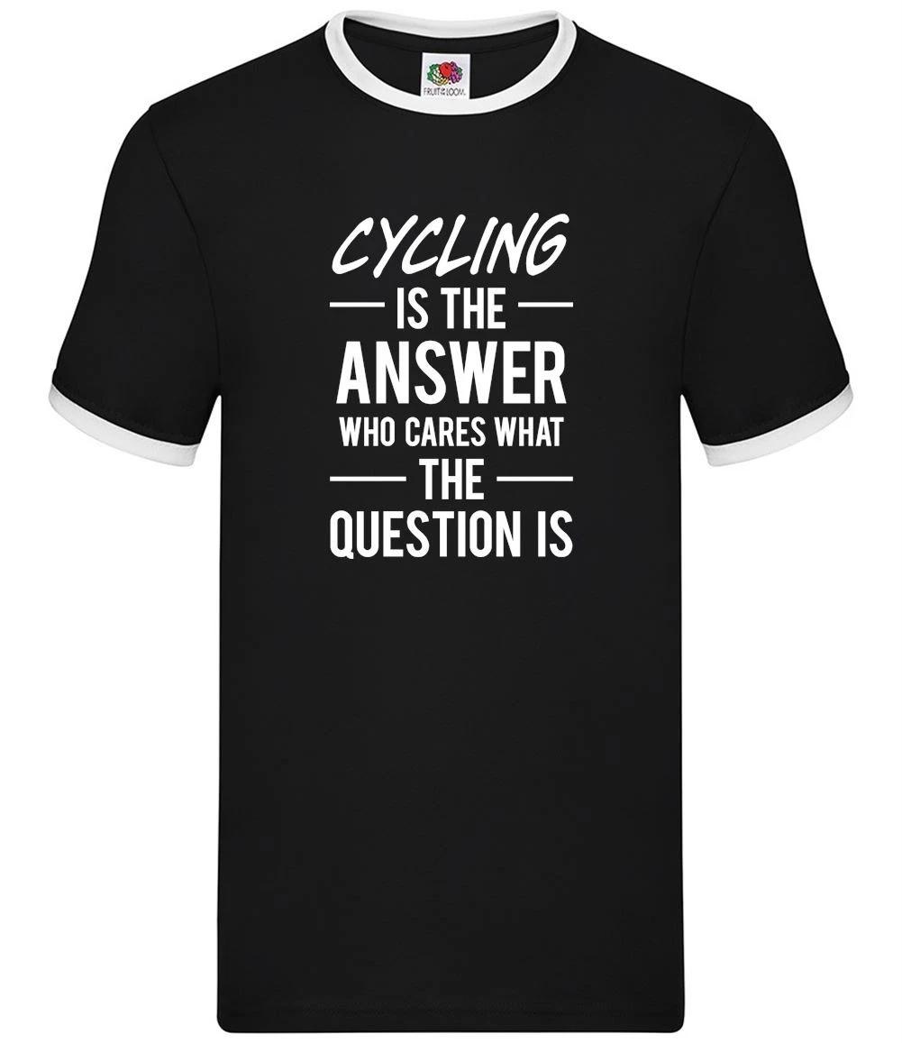 Cycling Is The Answer - Mens Ringer - Cyclist Biker Bike Cycle Sport M