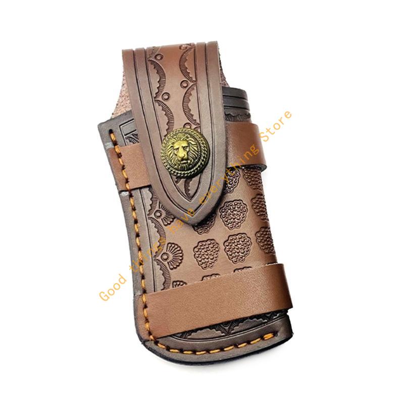 Kompakte Leder-Scheide Klappmesser-Taschen 9x4,9cm Messerholster Klappmesser-Scheide für Camping Outdoor-Aktivitäten 55KF