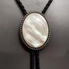 Men's Western Adjustable Bolo Tie with Stone Pendant Braided Leather Rope Necktie Shirt Collar Chain Jewelry Necklace