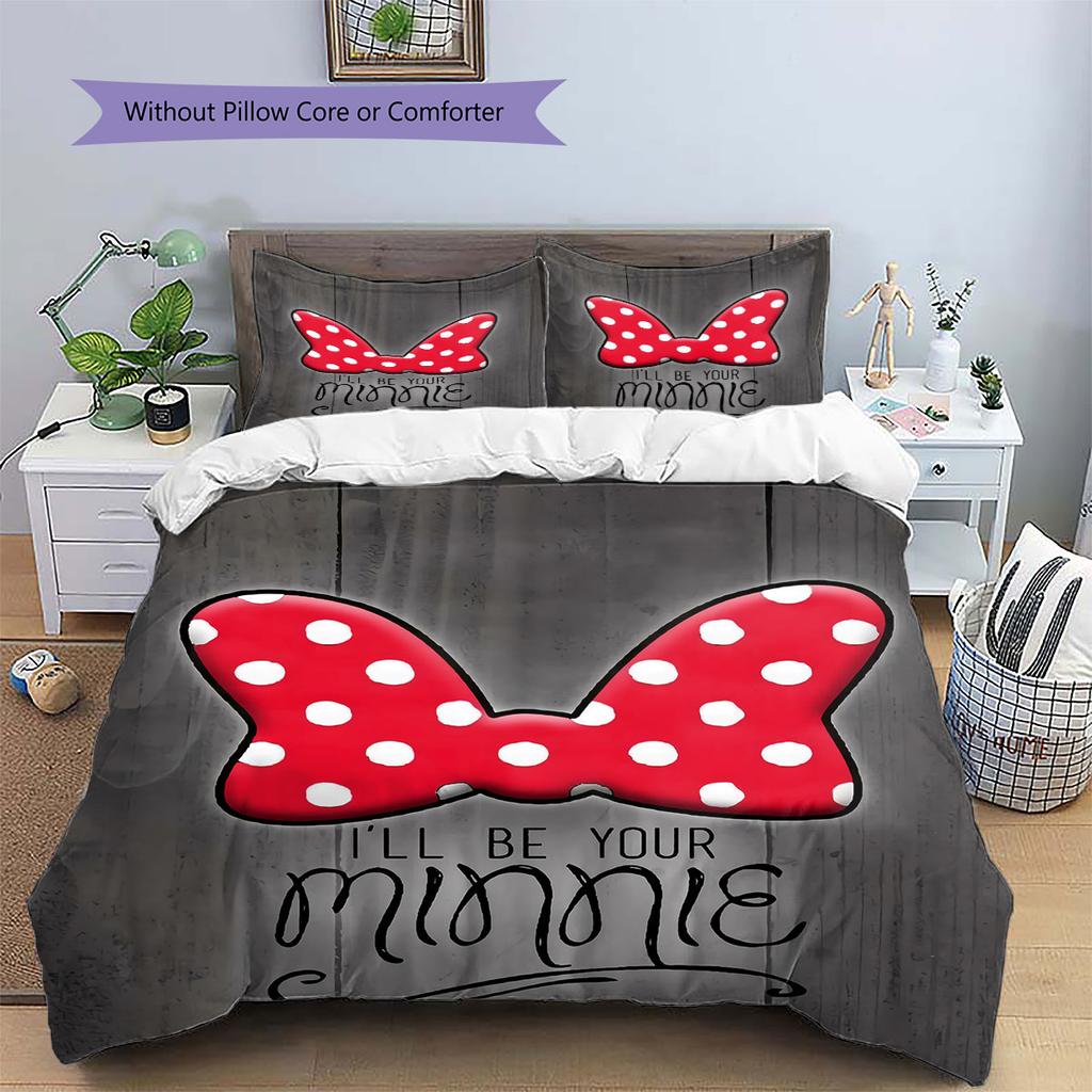 Colorful Mickey Mouse Head Sticker Pattern, Warm and Comfortable Bedding Set, The Perfect Choice To Decorate A Child's Bedroom.