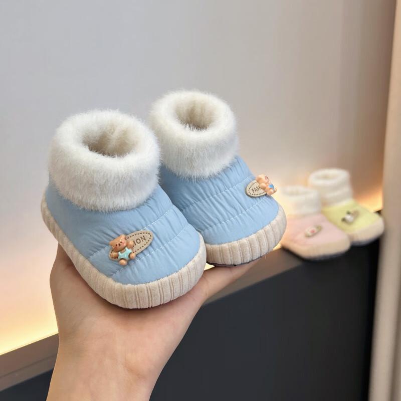 Sapatos de Pelúcia de Inverno para Bebês Recém-Nascidos: Solado Macio, Algodão Quente, Meias Antiderrapantes para Meninos e Meninas, Tamanhos 3-12 Meses