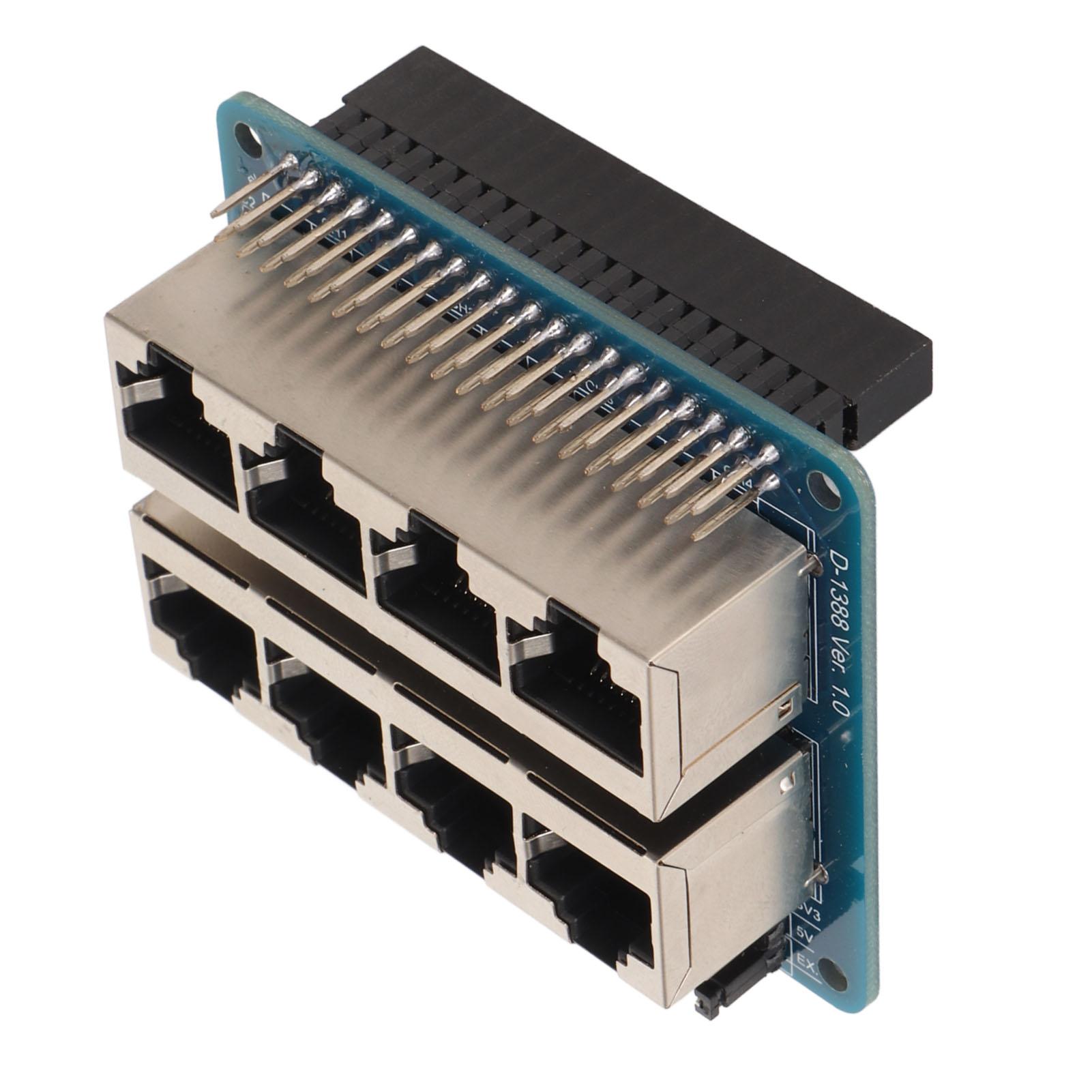 

Професійна плата розширення GPIO 8 портів RJ45 40-контактна плата живлення для RPi 1A+ 1B+ 2B 3B 3B+
