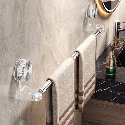 Non-punching Suction Cup Telescopic Towel Bar Bathroom Bathroom Toilet Towel Storage Rack Wall Non-marking Fixed Rack