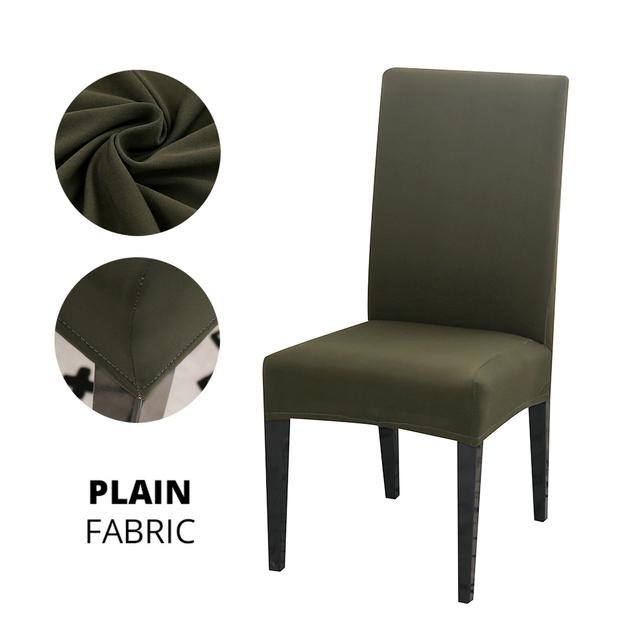 Ensfarget Stoltrekk Stretch Spandex Slipcover Protector For Kjøkken Stol Sete Hotell Bankett Bryllup Spisestue 1 /2 /4 /6 Stk
