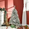 Artificial Christmas Tree, Snow Effect, Flame-Retardant, Hinged Construction, Green/White