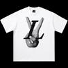 L.V PEACE “L” Hand Sign Graphic Boxy Unisex T-Shirt