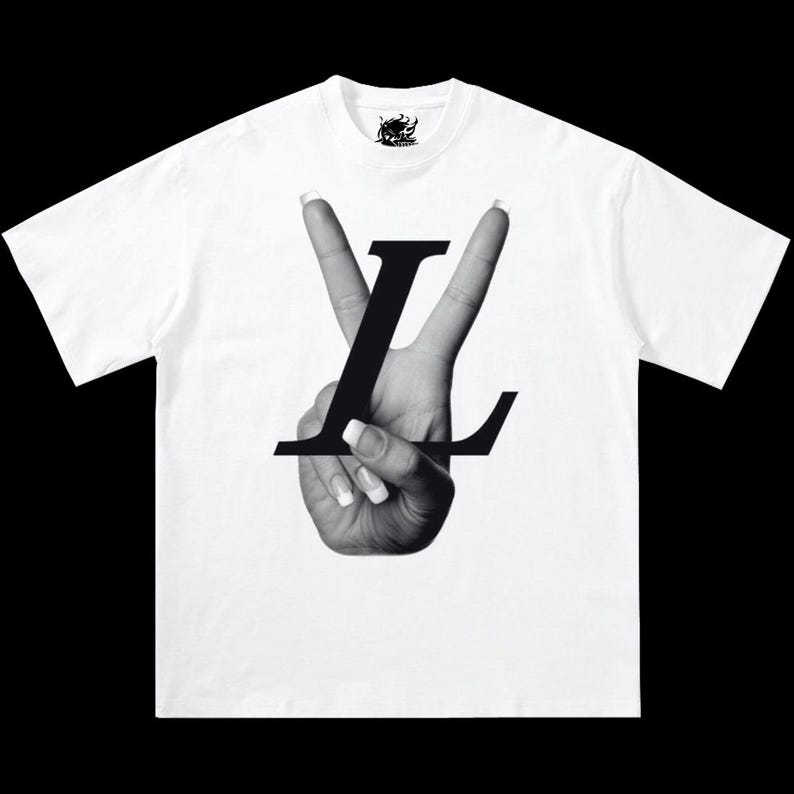 

L.V PEACE “L” Hand Sign Graphic Boxy Unisex T-Shirt L