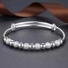 Korean Silver Charm Lucky Beads Bangles For Women Bracelets Fashion Party Wedding Engagement Popular Trendy Jewelry