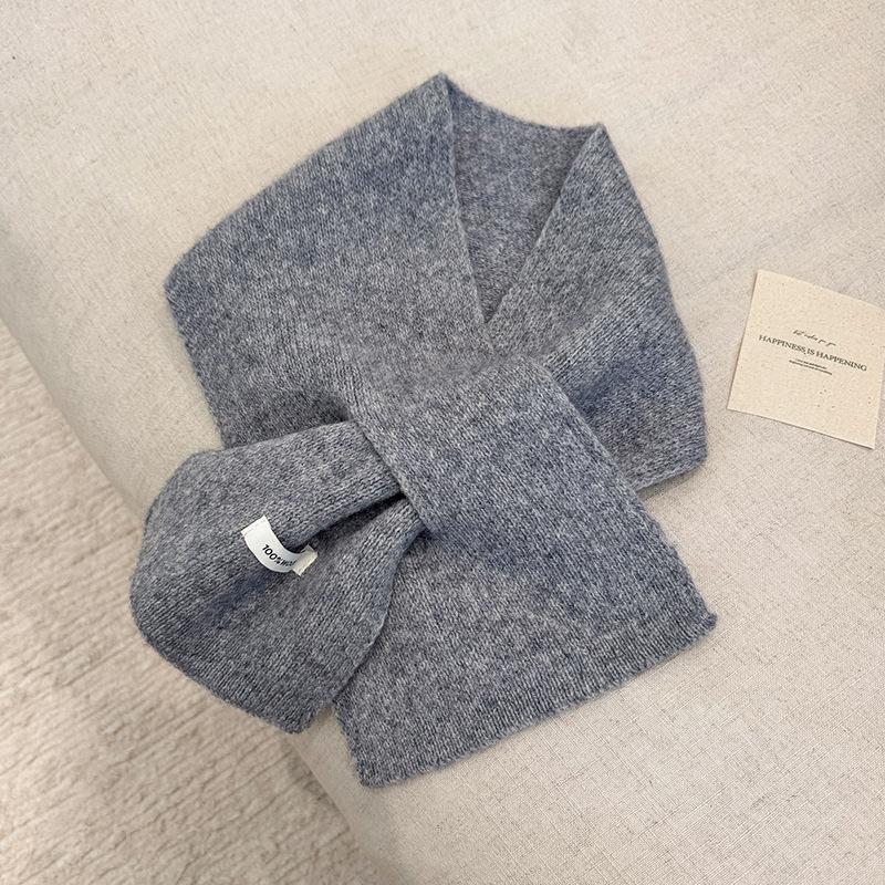 Wool Winter Scarf For Women Warm Triangle Knit Scarves Hijab Solid Lady Shawl Wrap Female Pashmina Bandana Head Scarfs