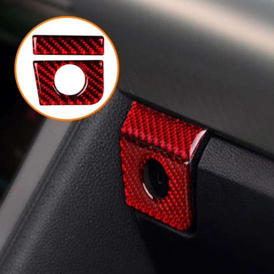 Carbon Fiber Co-Pilot Storage Box Switch Cover Trim For Ford Mustang 2015-