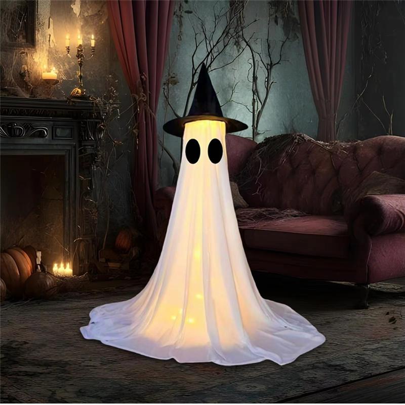 M-Modern-Outdoor Halloween Yard Decoration Ghost Light Up Decor Ornament Glow For Lawn Porch Indoor Pathway Holiday