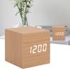 Portable Large Display LED Wood Clock Square Shape Wooden Alarm Clock Digital Alarm Clock Home Decoration