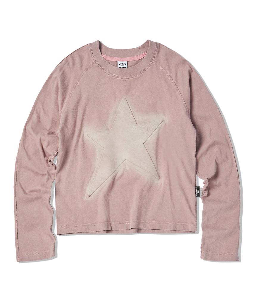 TRAVEL Embossed Star Long Sleeve Gloomy Pink