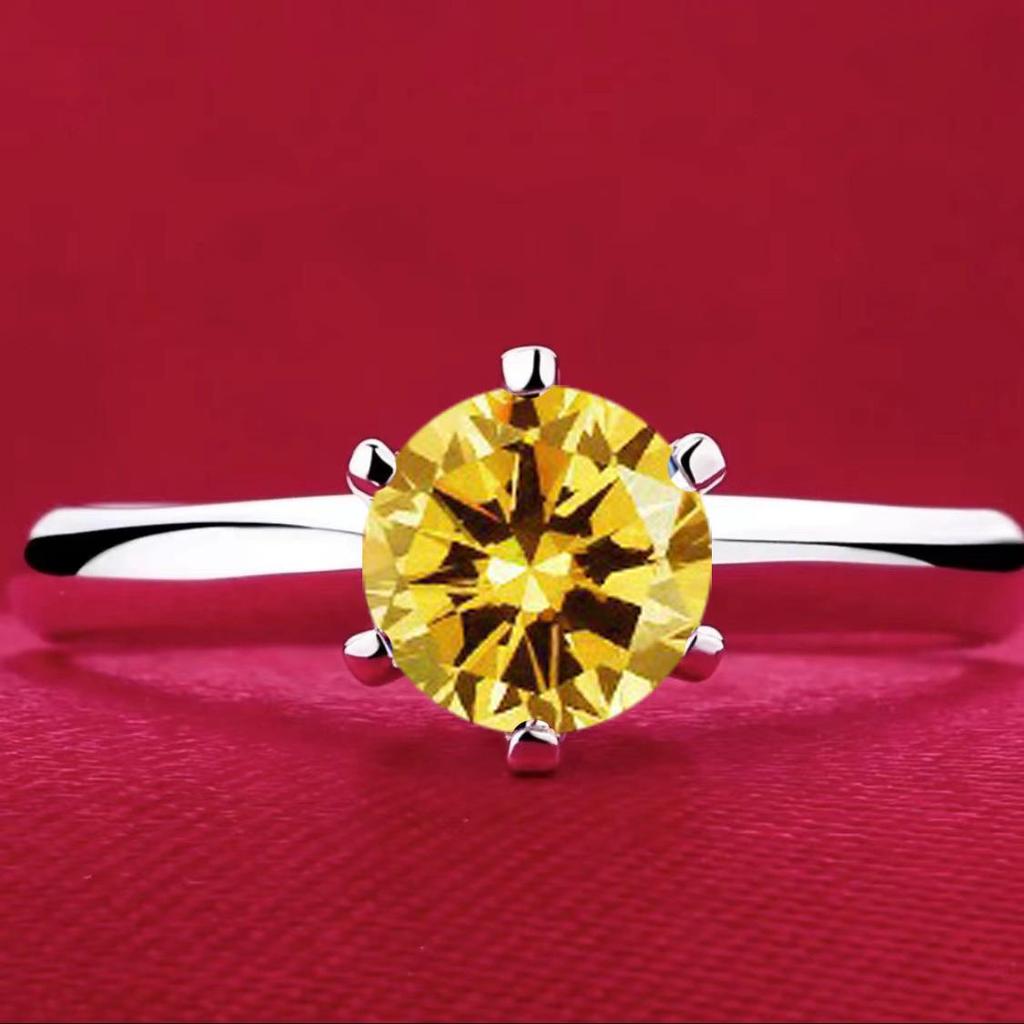 Popular In Japan and South Korea, T Family Classic One-Carat Moissanite Ring for Women