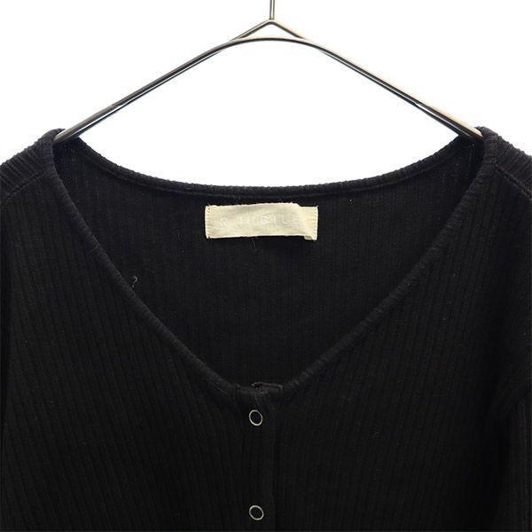 R JUBILEE made in Japan Long sleeve cotton knit cardigan M black Women Used