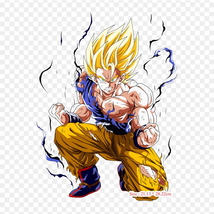 Patches For Clothes Bag Iron On Thermal Stickers Goku Super Saiyan Majin Buu Pattern Washable Heat Transfer