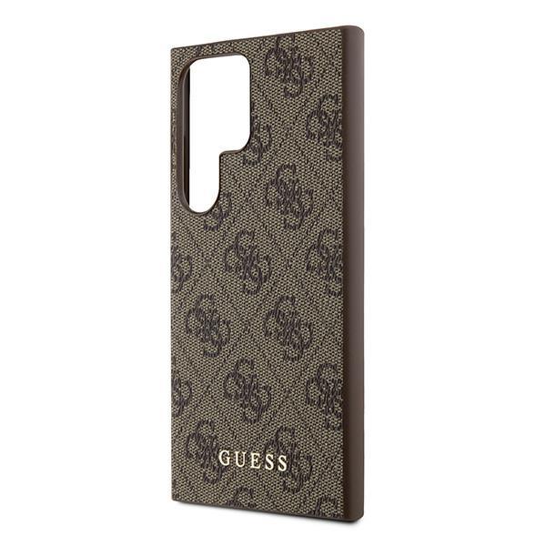Guess Guhcs24Lg4Gfbr S24 Ultra S928 Brązowy/Brown Hardcase 4G Metal Gold Logo