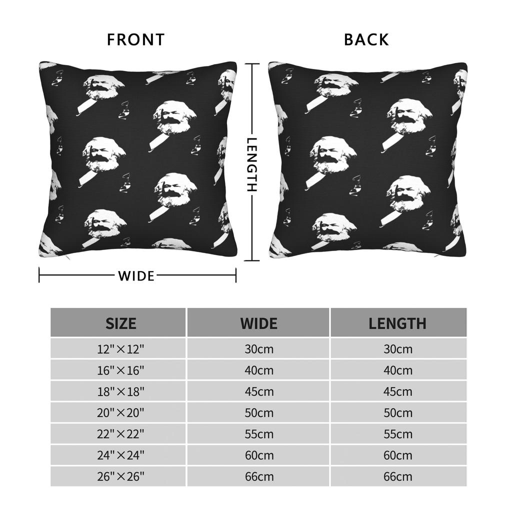 Karl Marx Engels And Lenin Pillow Cover  Vintage Pillow Case For Office Car Home Decor Soft Pillowcases Gift Idea