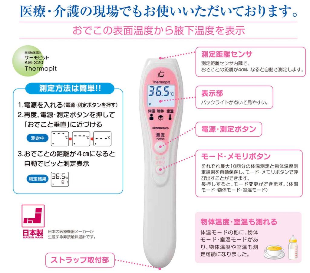 Thermometer Thermopit by Kenzmediko Yamasu Non-contact KM-320