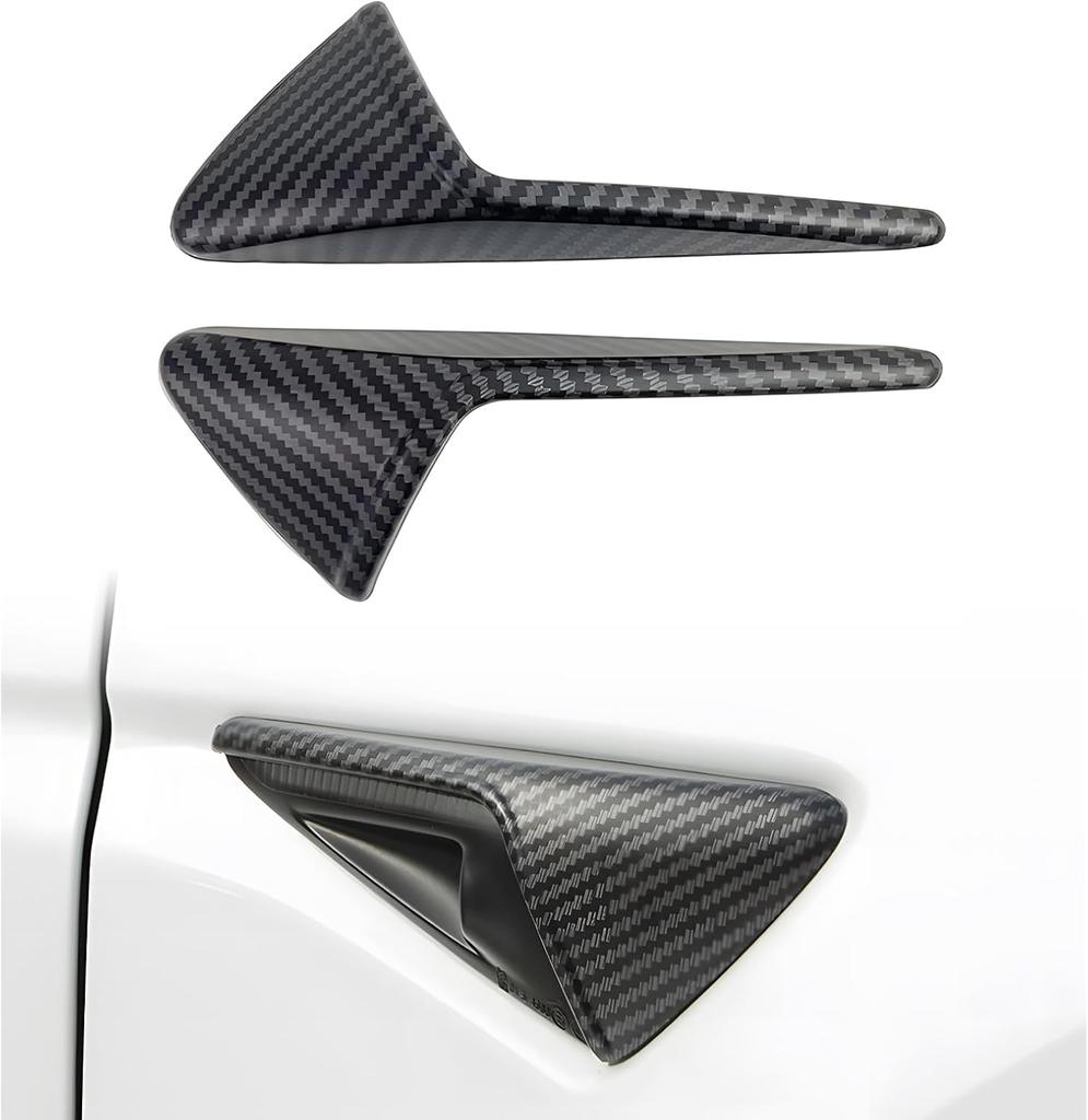 For Tesla M 3/Y Side Camera Protection Cover Carbon Fiber Fender Trim Cover 2017-2026 Glossy Fit Car Modification Accessories