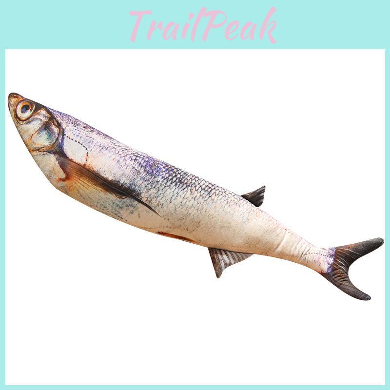 3d Piranha Esox Trout Fish Plush Toy Stuffed Doll Cartoon Decoration Kids Gift