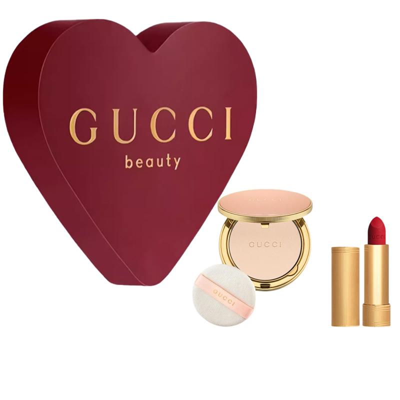Gucci Beauty Powder With Soft Lipstick Makeup Set