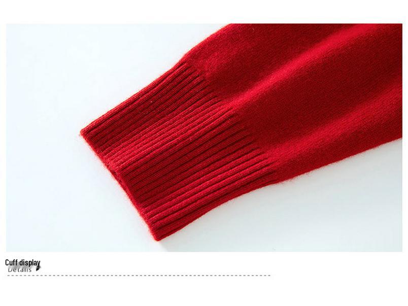 Mom's Wool Cardigan: Women's Fashionable Cashmere Blend Semi-High Neck Knitted Sweater for Autumn/Winter