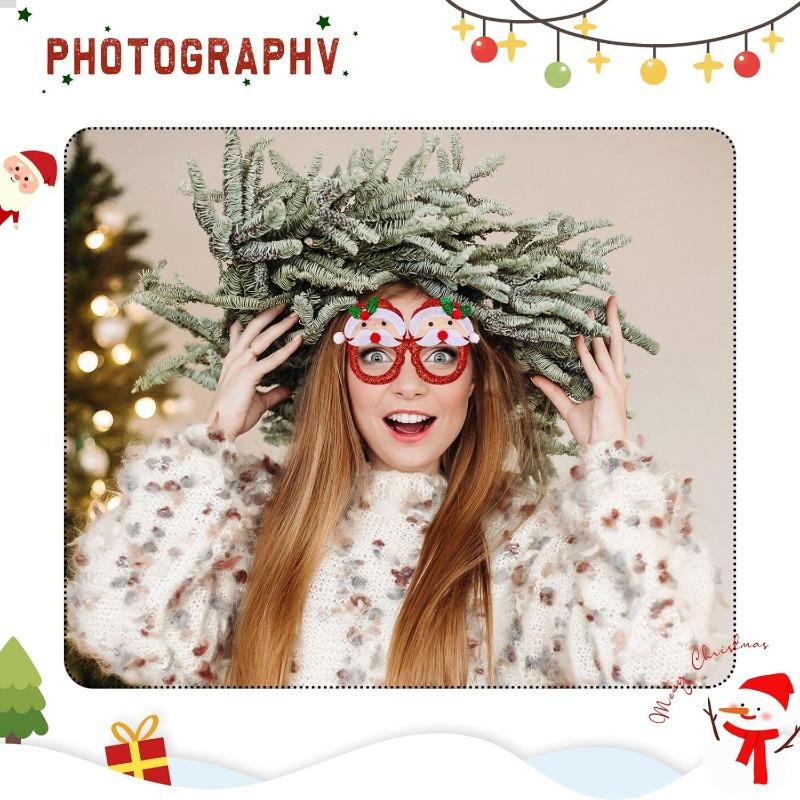 St. Patrick's Day Christmas Glasses, Glitter Party Glasses Frames St. Patrick's Day Ornaments For Photo Booth Props