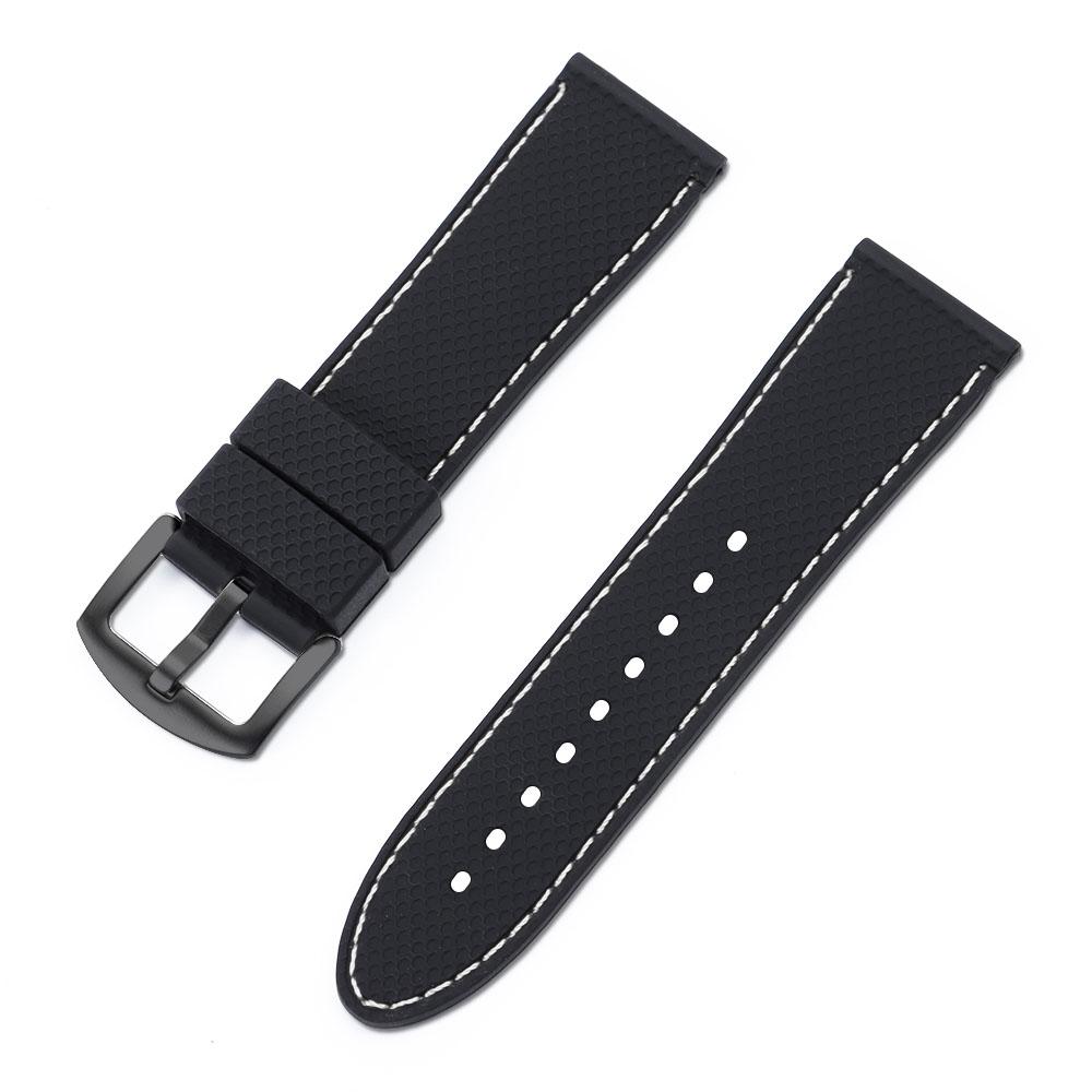 20mm 22mm 24mm Watch Band Strap Sport Vintage Silicone Business Watchband for Men Women Stainless Steel Buckle Watch Accessories