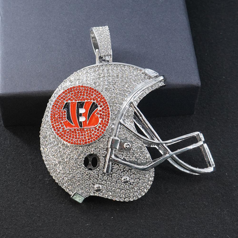 Cincinnati Bengals Football Helmet Alloy Pendant Necklace