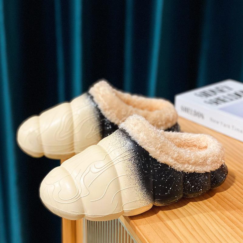 

Мужские хлопковые тапочки Зимние Новые Высококачественные Домашние Толстоподошвенные на Флисовой Подкладке Хлопковые Туфли с Цветными Блоками 45-46 бежевый