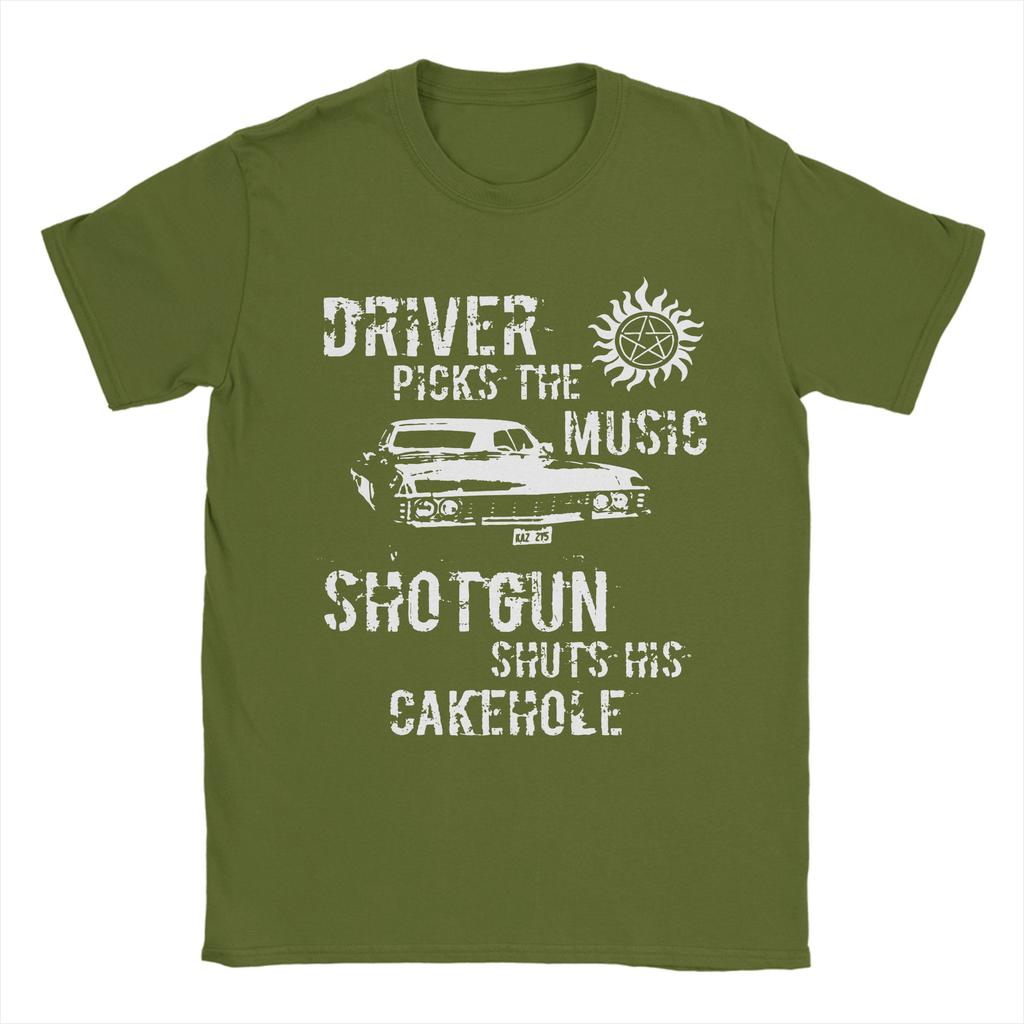 Mens TShirt Driver Picks the Music Supernatural Casual Cotton Tees Short Sleeve T Shirts O Neck Tops Summer