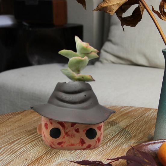 

Хэллоуин Цветочный Горшок Забавный Мультяшный Форма Прочный Смола Хэллоуин Цветочный Горшок для Домашнего Праздничного Украшения